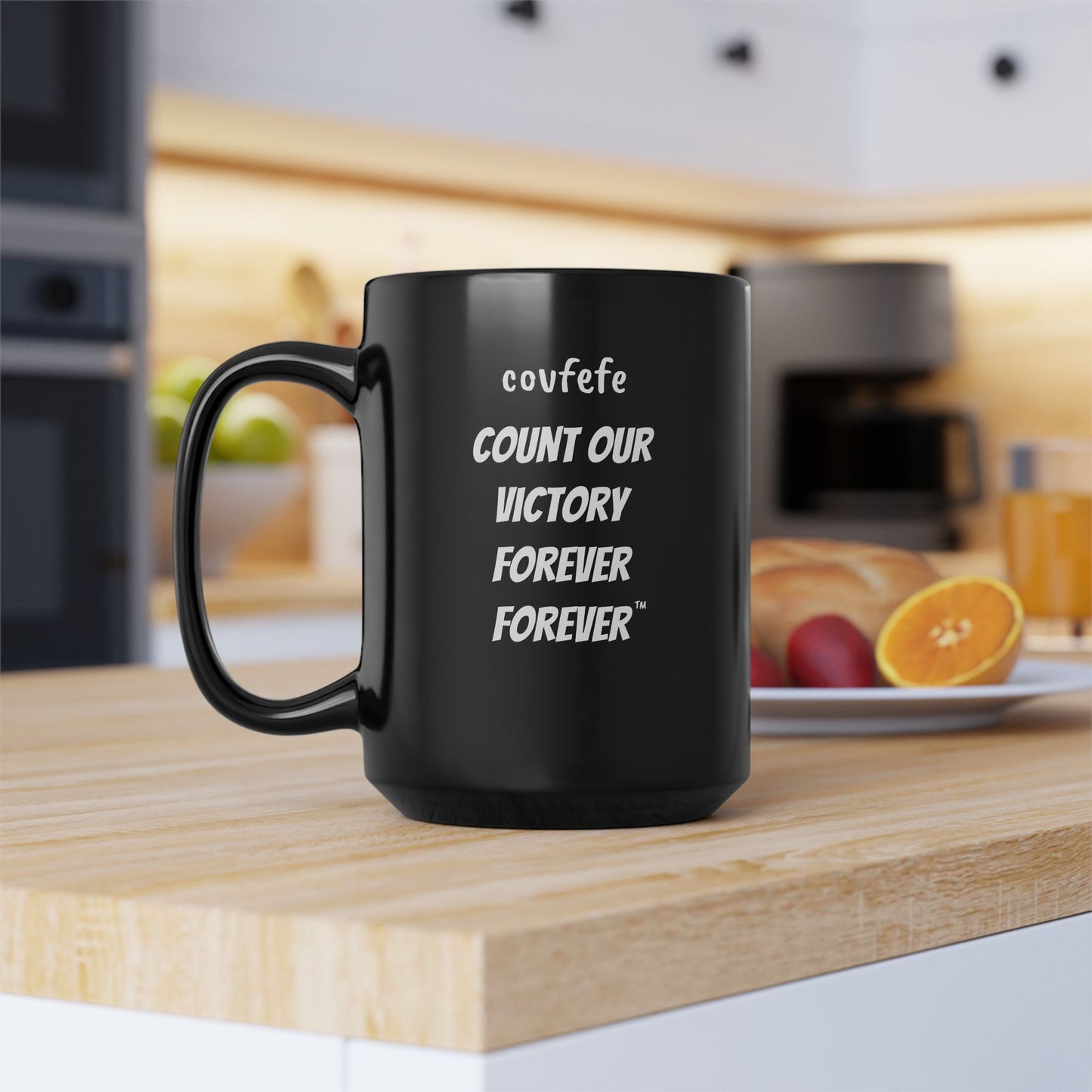 COVFEFE Black Mug (15oz) with meaning and ENJOY!
