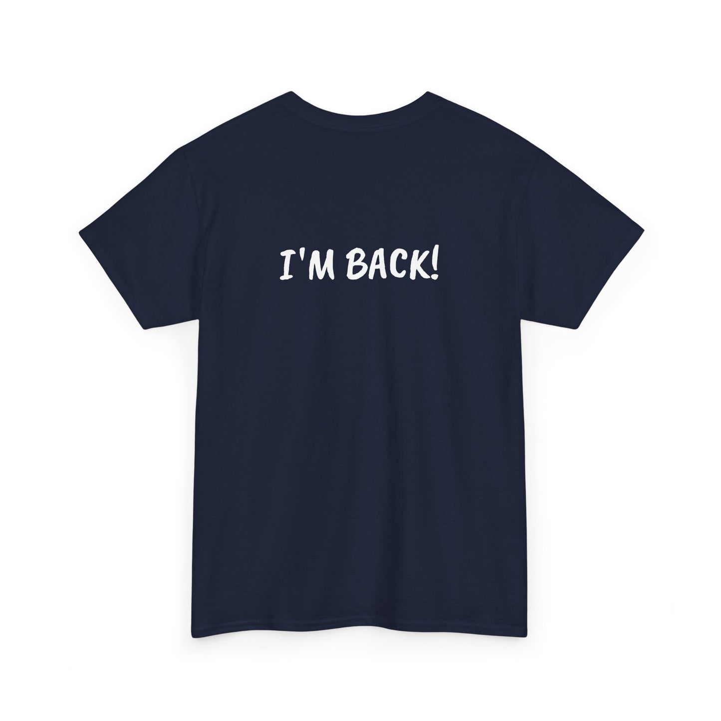 COVFEFE with IM BACK (navy, color lettering) - Unisex Heavy Cotton Tee