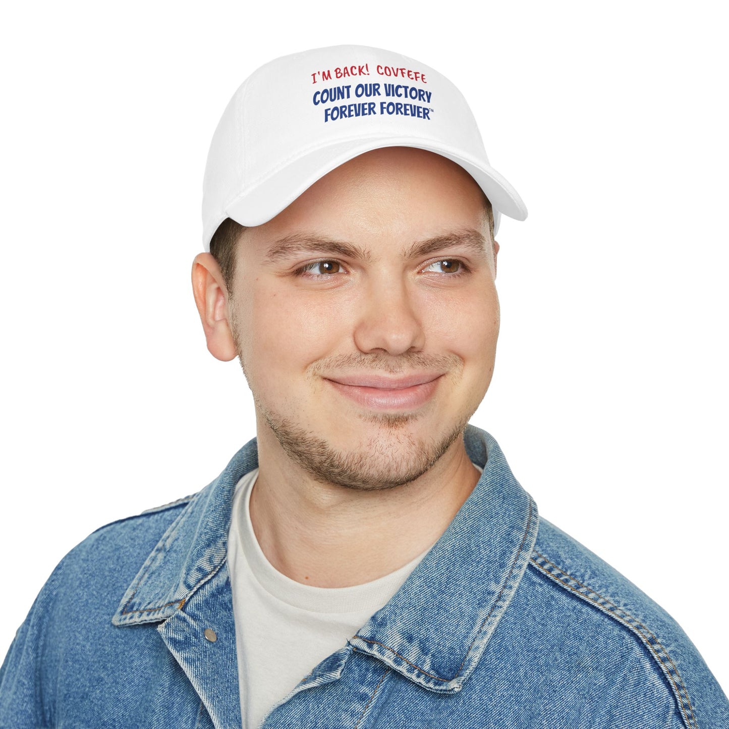 COVFEFE with I'M BACK Low Profile Baseball Cap (white)