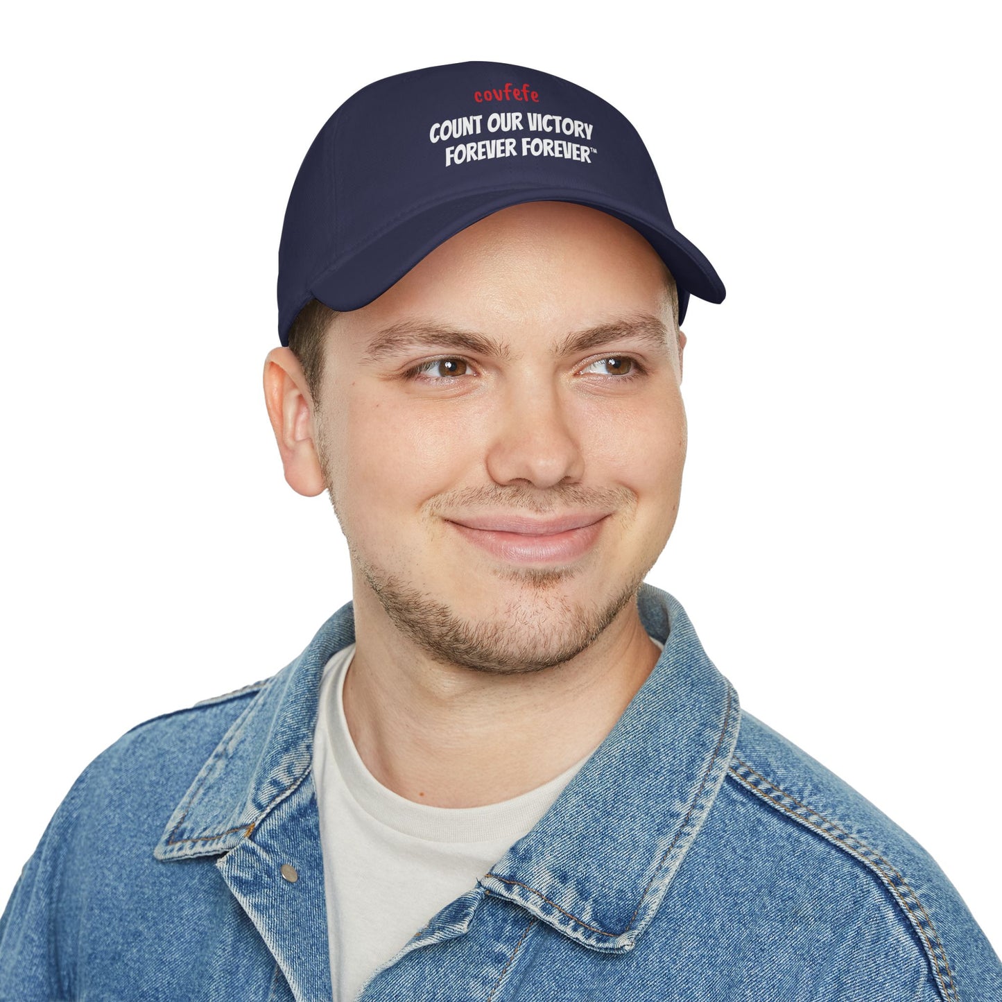 COVFEFE with meaning Low Profile Baseball Cap (Navy)