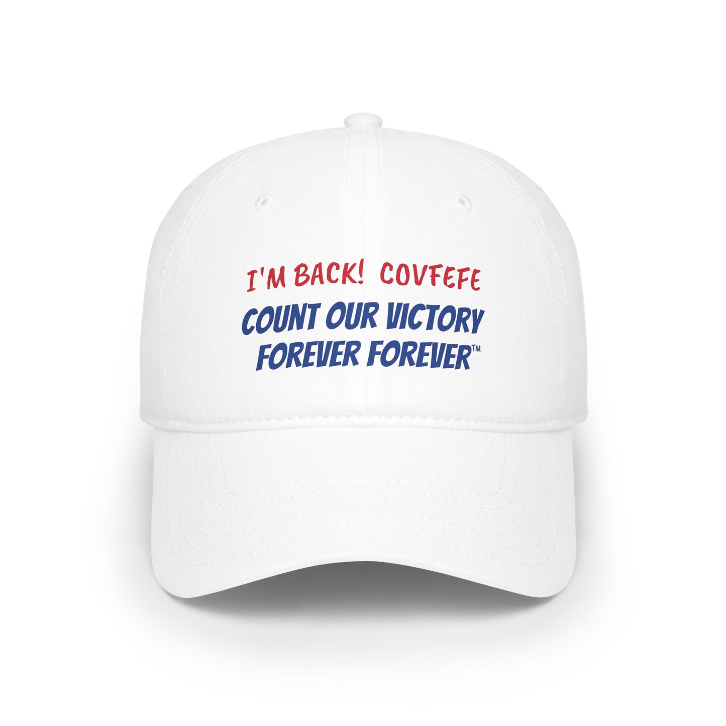 COVFEFE with I'M BACK Low Profile Baseball Cap (white)