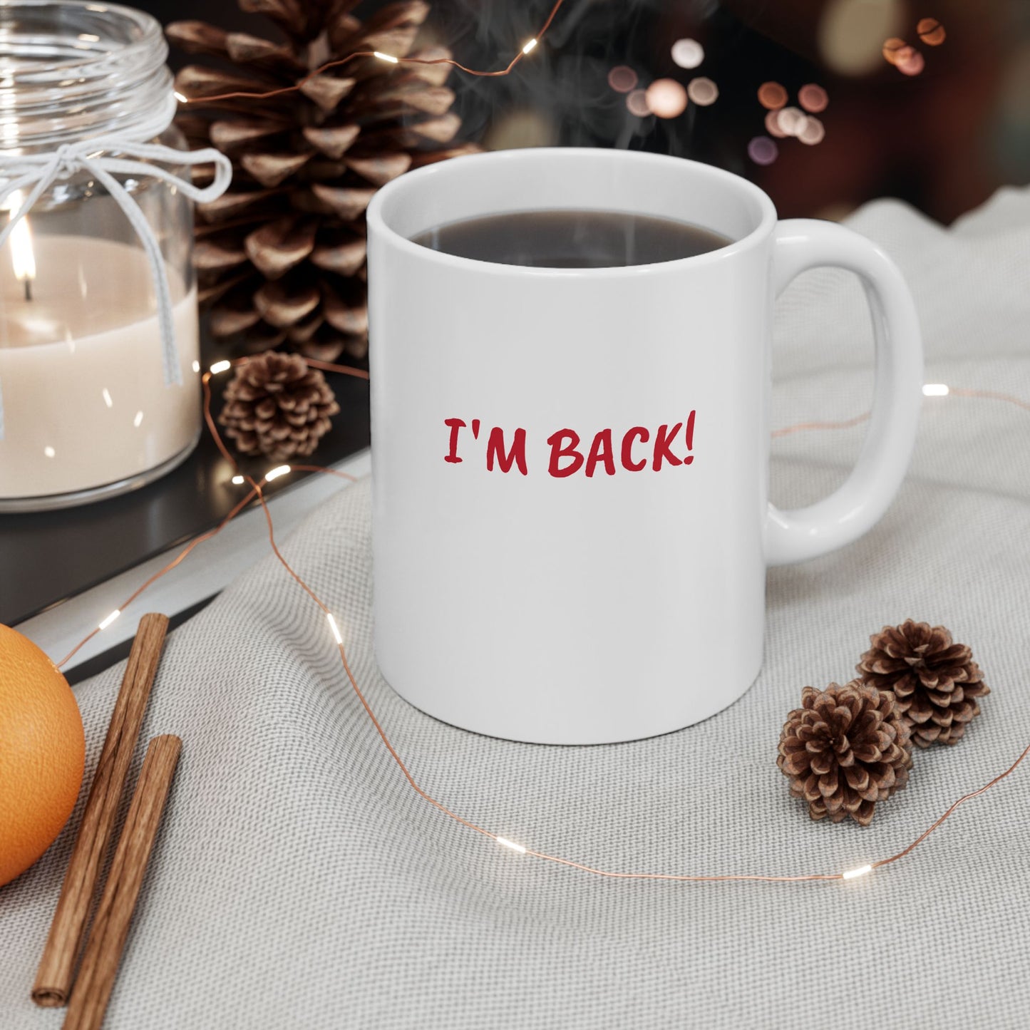 COVFEFE Ceramic Mug, (11oz) with meaning and I'M BACK!