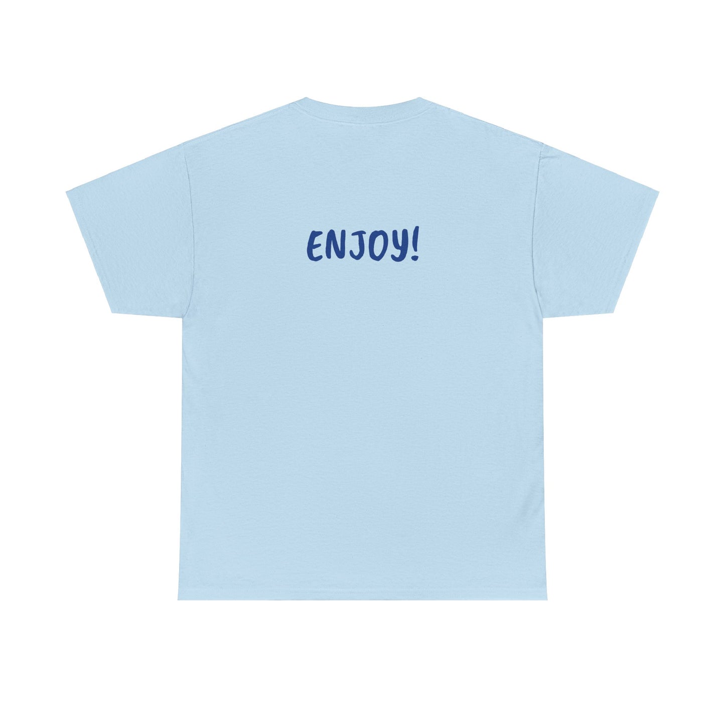 COVFEFE with ENJOY (light blue, color lettering) - Unisex Heavy Cotton Tee