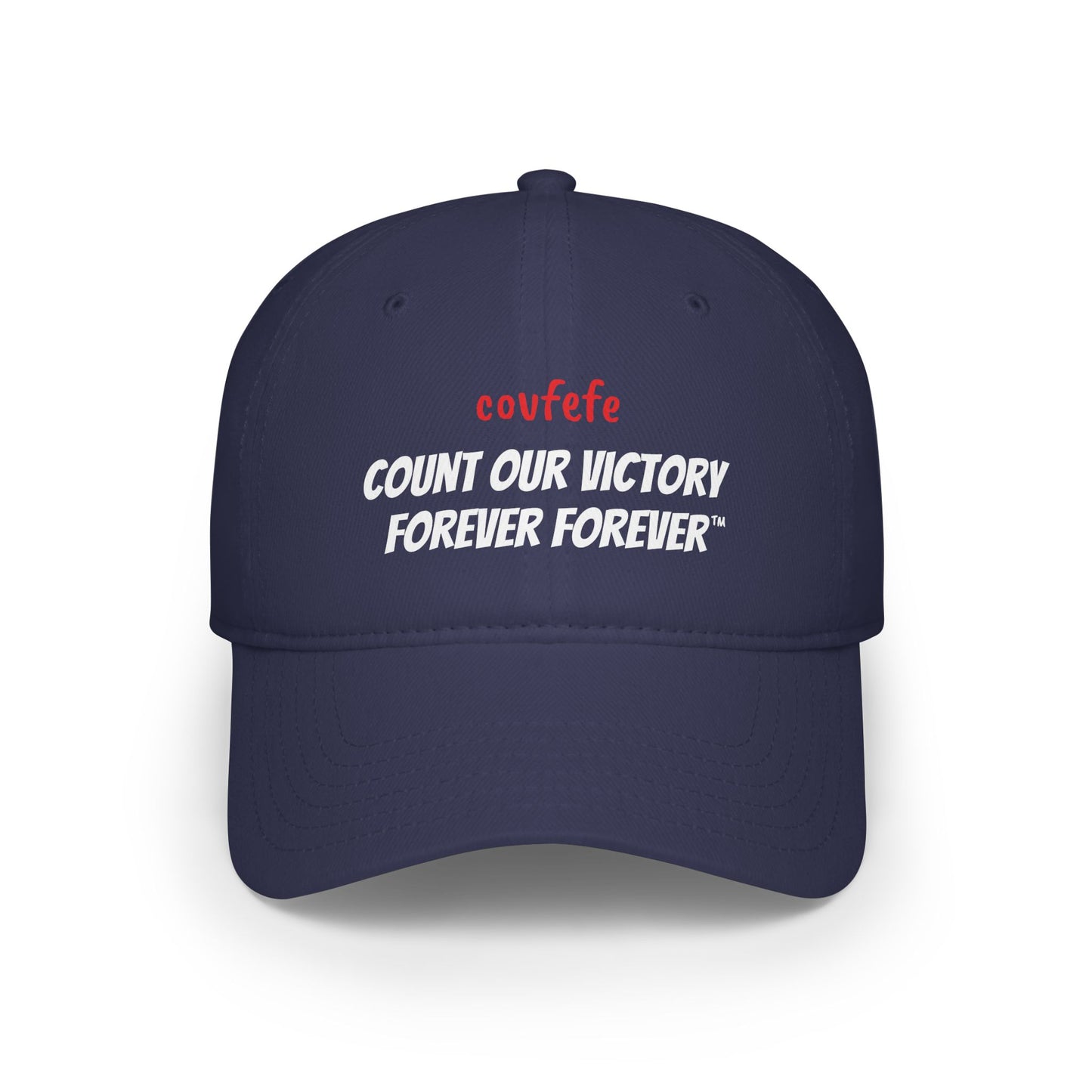 COVFEFE with meaning Low Profile Baseball Cap (Navy)