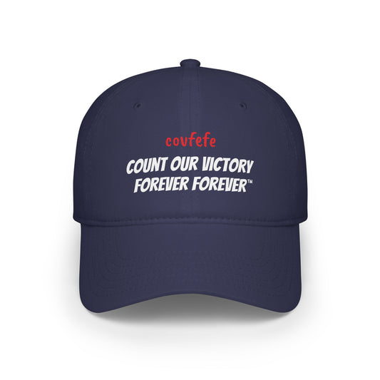 COVFEFE with meaning Low Profile Baseball Cap (Navy)