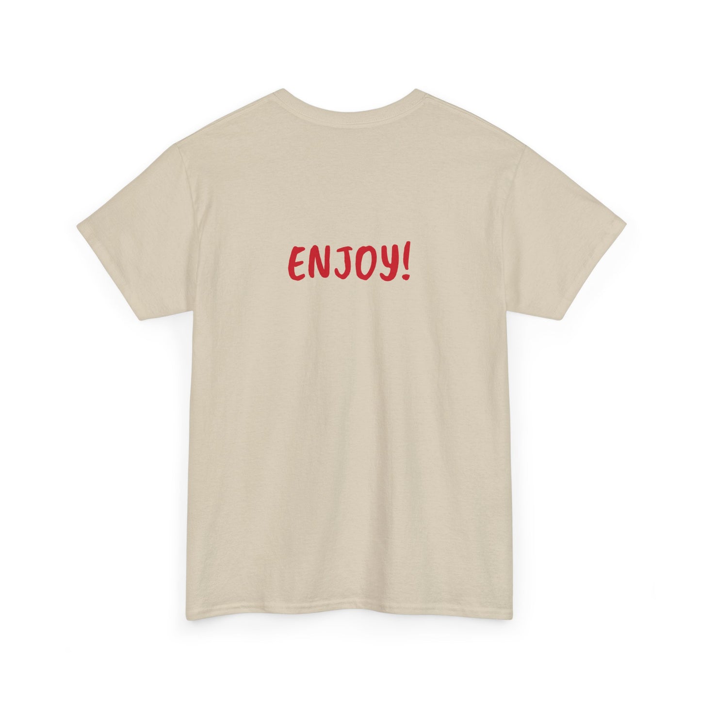 COVFEFE with ENJOY (khaki, color lettering) - Unisex Heavy Cotton Tee