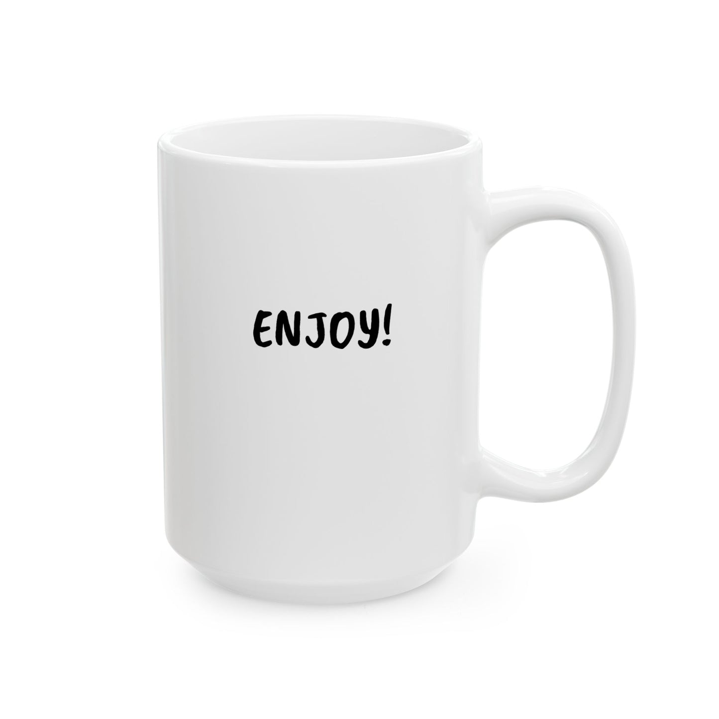 COVFEFE (b&w) Ceramic Mug, (15oz) with meaning and ENJOY